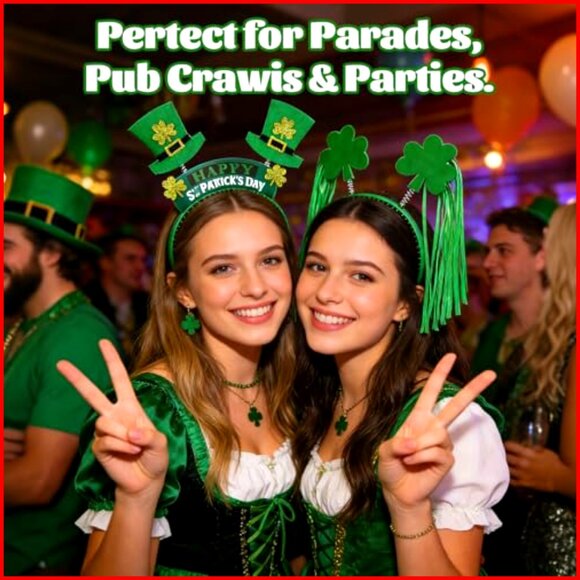St Patrick\'s Day Headband Set of 9 Shamrock Clover Hair Accessories main image 7